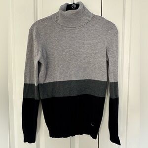 Calvin Klein Turtleneck Grey and Black Sweater - XS